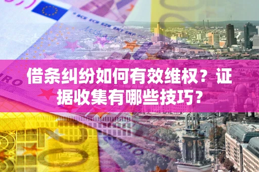 济南借条纠纷如何有效维权？证据收集有哪些技巧？